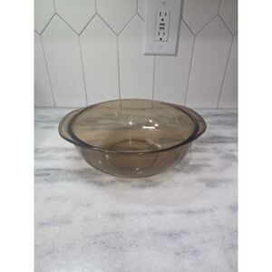Pyrex Visions 2L Amber Casserole Dish, Amber Glass Cookware #024, Oven Safe Dish